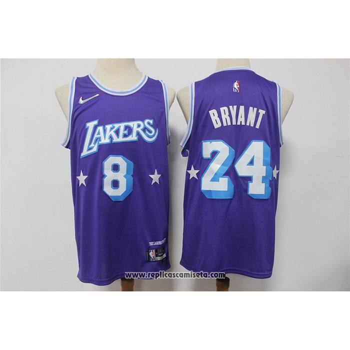 Camiseta Los Angeles Lakers Kobe Bryant #8 24 Ciudad Edition 2021-22 Violeta
